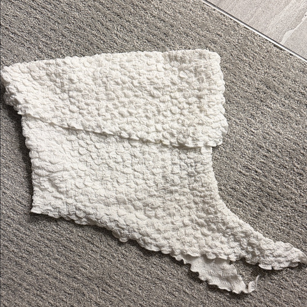 Textured White Tube Top
